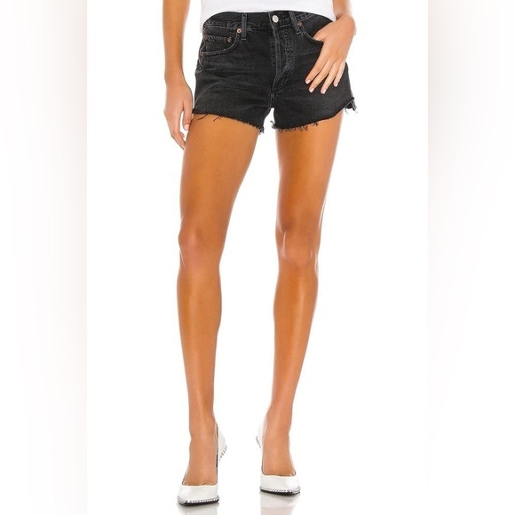 AGOLDE Parker Vintage Cut Off Short, Crash, Faded Black, Size 32 - Picture 1 of 10